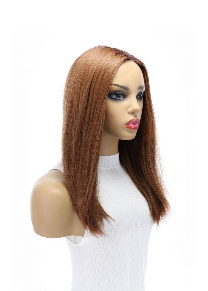 19" Nicole Silk Top Wig Copper w/ Rooting