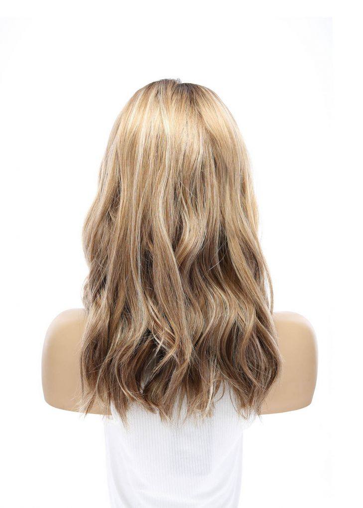 19" Nicole Silk Top Wig Medium Blonde w/ Rooting