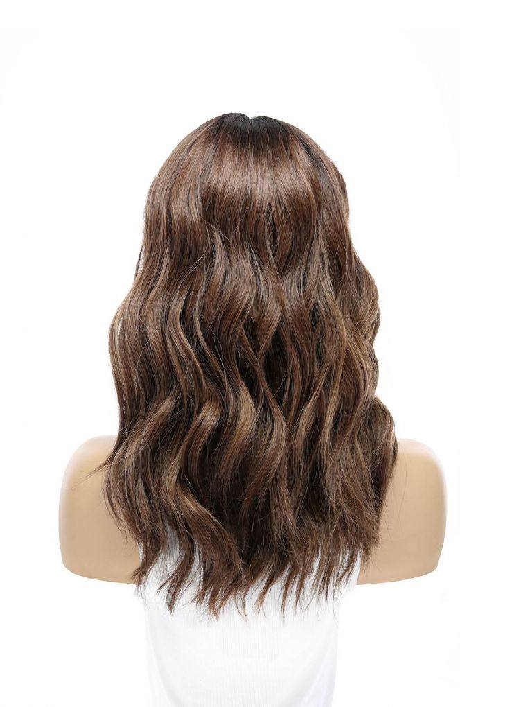 19" Nicole Silk Top Wig Medium Brown Babylight w/ Rooting