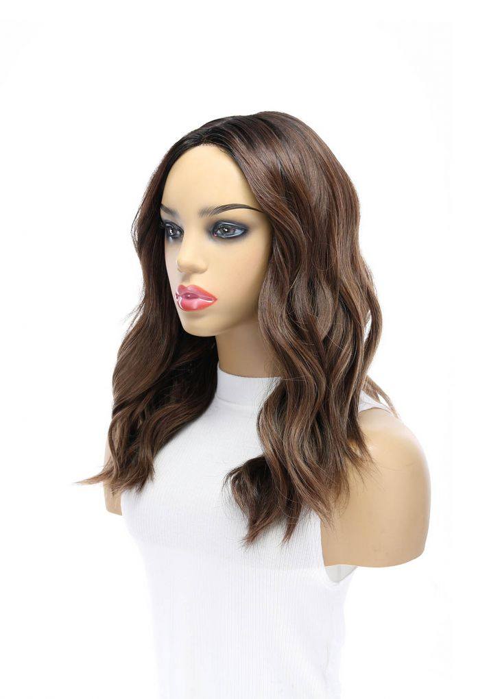 19" Nicole Silk Top Wig Medium Brown Babylight w/ Rooting
