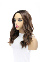 19" Nicole Silk Top Wig Medium Brown Babylight w/ Rooting