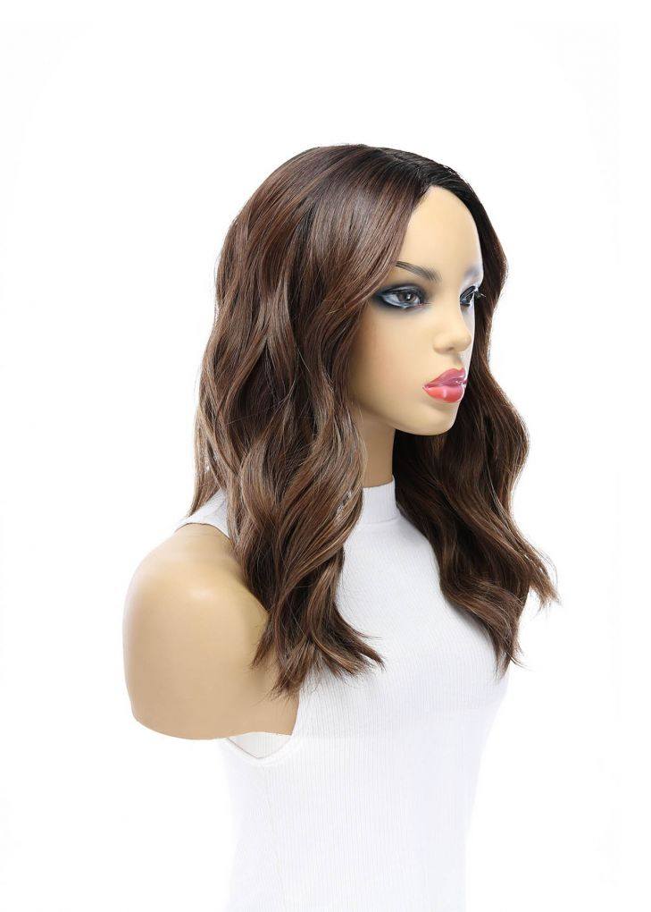 19" Nicole Silk Top Wig Medium Brown Babylight w/ Rooting