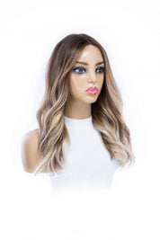 20" Divine Luxe Lace Top Wig #Light Brown w/ Blonde Balayage