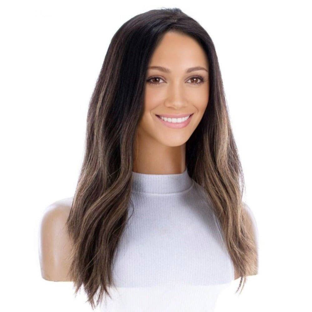 20" Princess Silk Top Wig Dark Brown Balayage