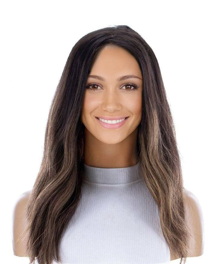 20" Princess Silk Top Wig Dark Brown Balayage