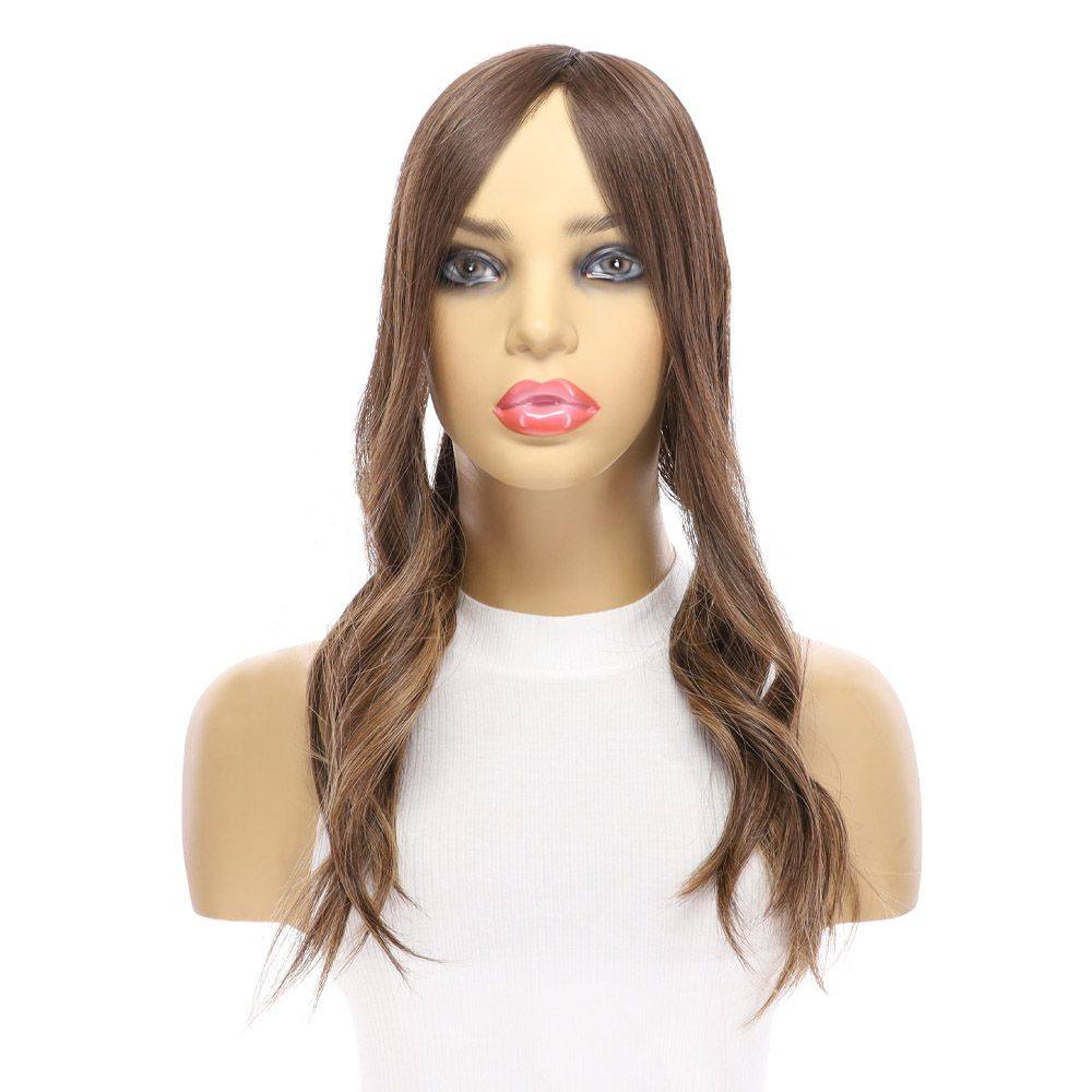 20" Diamond Mono Top Topper Medium Brown Balayage