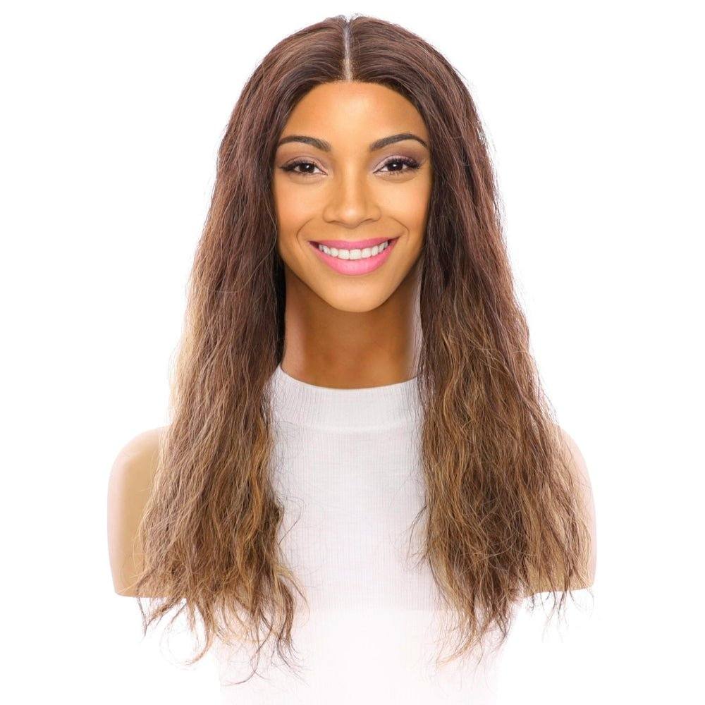 20" Divine Lace Top Wig Dark Brown Balayage Wavy