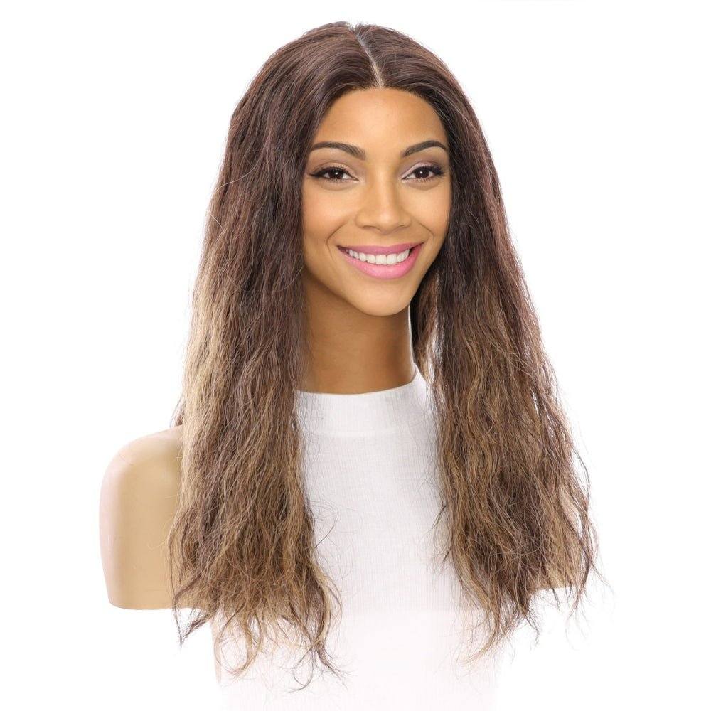 20" Divine Lace Top Wig Dark Brown Balayage Wavy