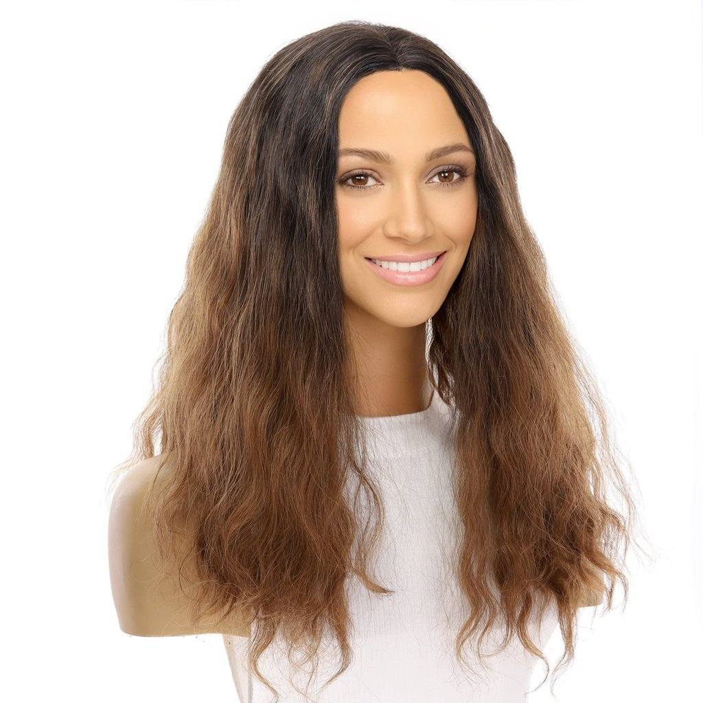 20" Divine Lace Top Wig Dark Brown Ombre Wavy