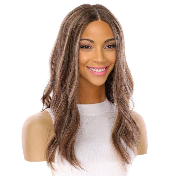 20" Divine Lace Top Wig Medium Brown w/ Highlights
