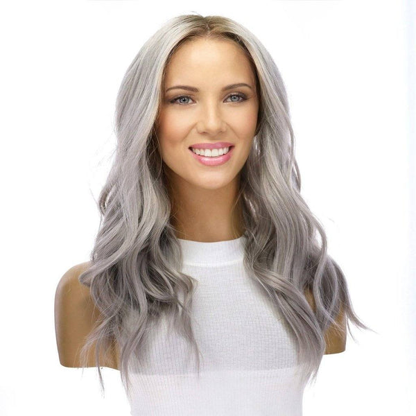 20" Divine Lace Top Wig Silver Smoke Grey