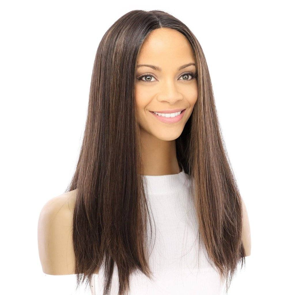 20" Divine Lace Top Wig Soft Black w/ Highlights