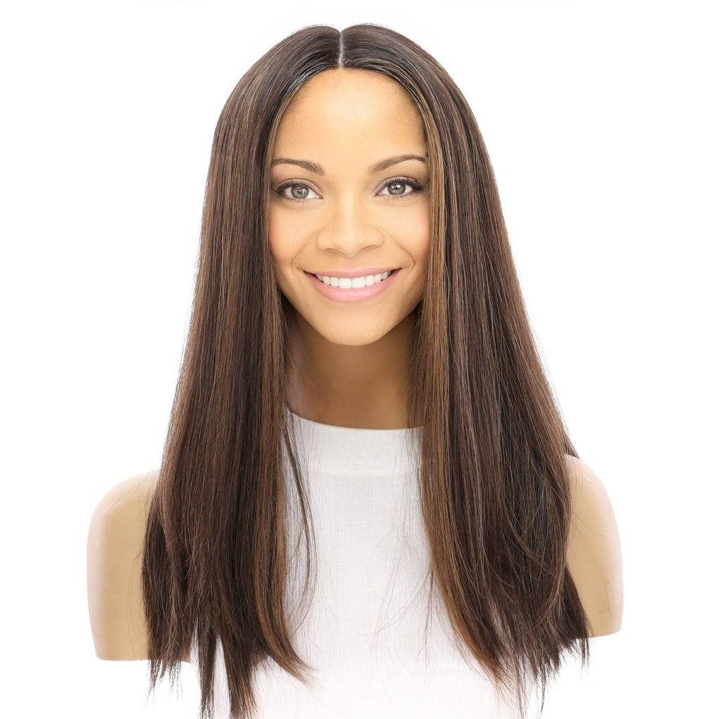 20" Divine Lace Top Wig Soft Black w/ Highlights
