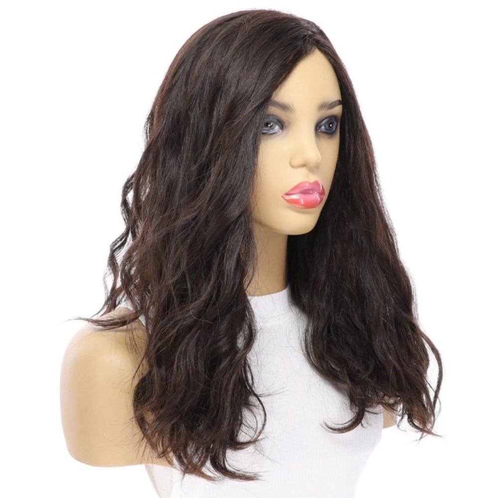 20" Princess Silk Top Wig Soft Black Wavy