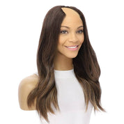 20" U-Shape Wig Dark Brown Balayage