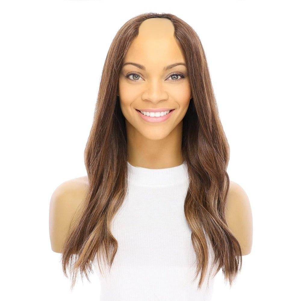 20" U-Shape Wig Medium Brown Balayage