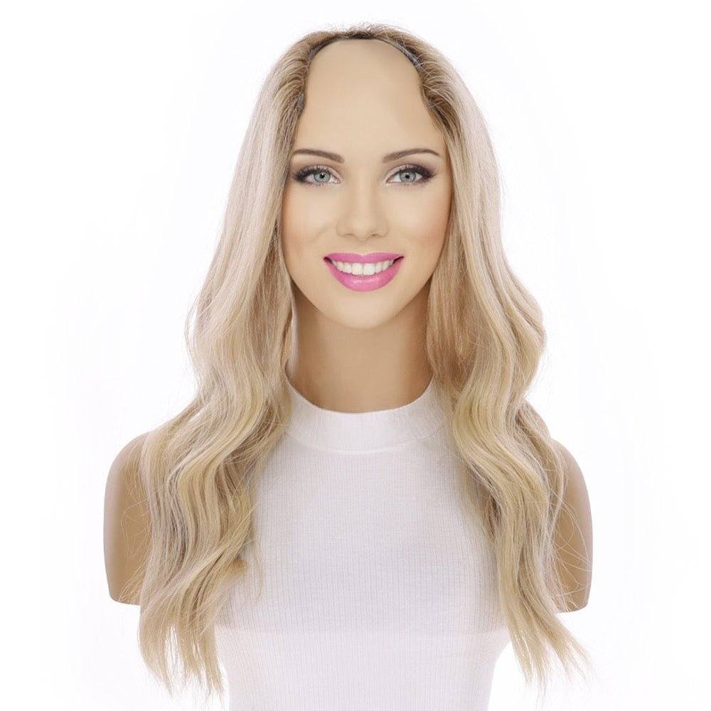 20" U-Shape Wig Platinum Blonde