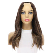20" U-Shape Wig Dark Brown Balayage