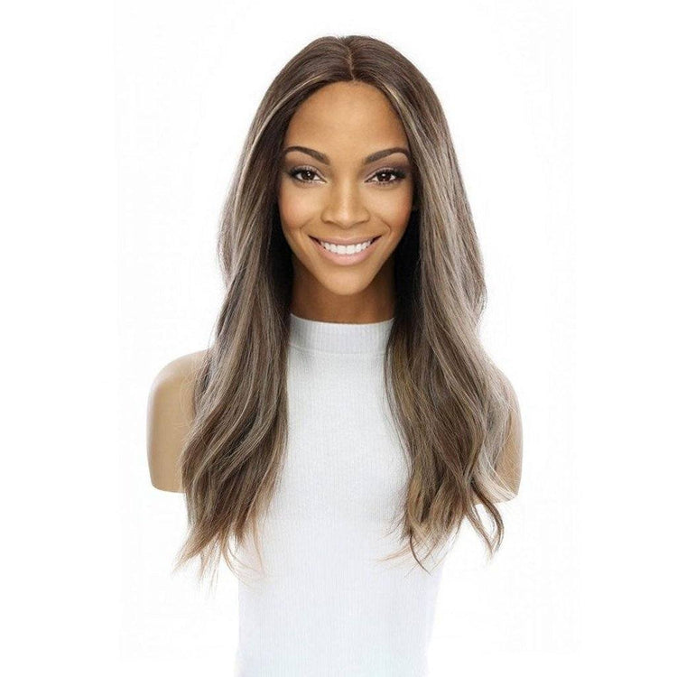 20" Divine Luxe Lace Top Wig #Dark Brown w/ Ash Balayage