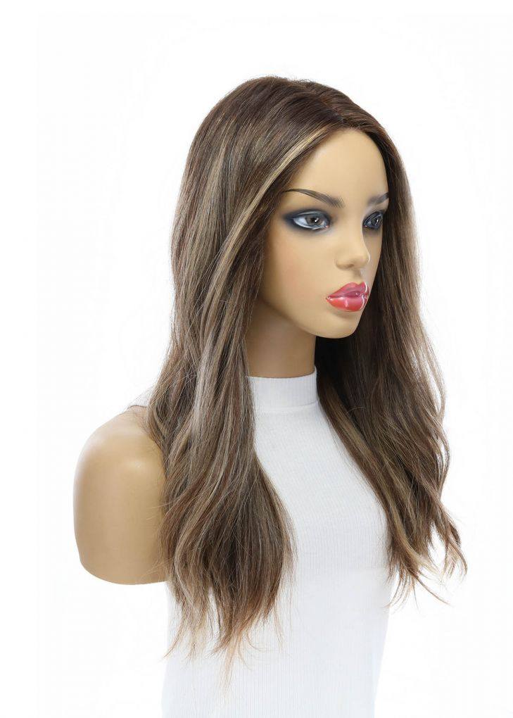 20" Divine Luxe Lace Top Wig #Dark Brown w/ Ash Balayage