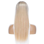 22" Ponytail Silk Part Wig Platinum Blonde