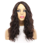 22" Ponytail Silk Part Wig Natural Black Wavy