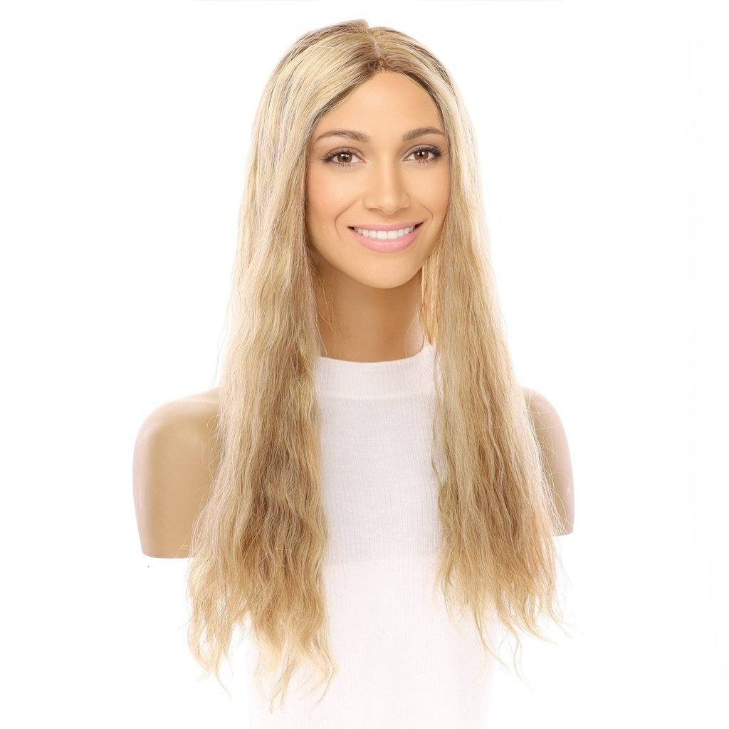 22" Princess Silk Top Wig Ash Blonde Wavy