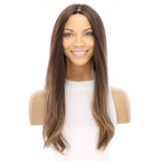 22" Princess Silk Top Wig Dark Brown Balayage