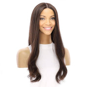 22" Princess Silk Top Wig Dark Brown