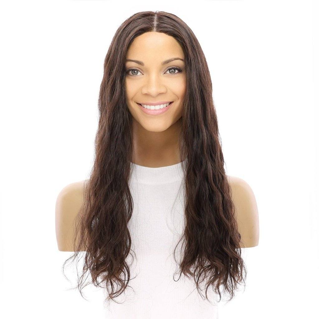 22" Princess Silk Top Wig Dark Brown Wavy