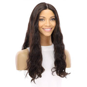 22" Princess Silk Top Wig Soft Black Wavy