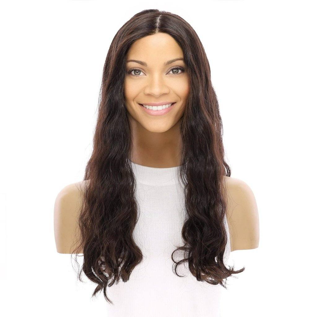 22" Princess Silk Top Wig Soft Black Wavy