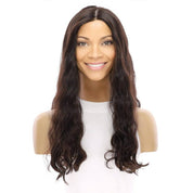 22" Princess Silk Top Wig Soft Black Wavy