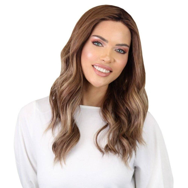 22" Ponytail Silk Part Wig Light Brown Babylight w/ Rooting