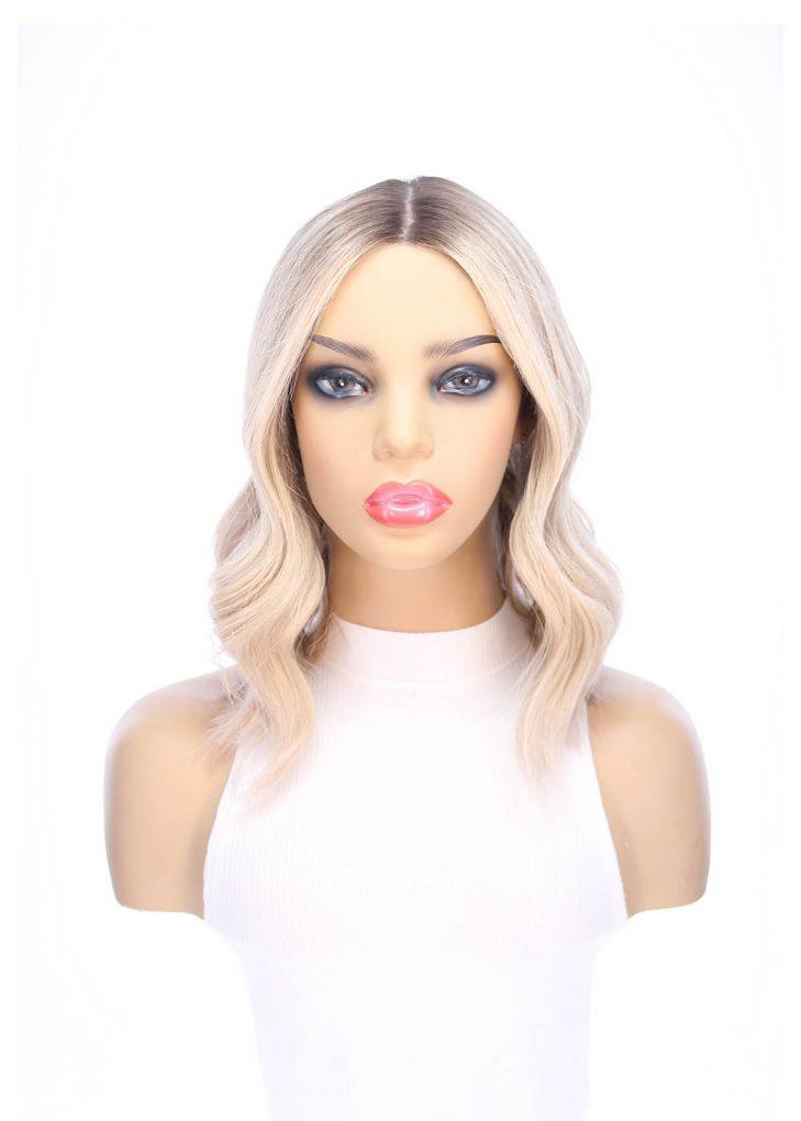 16" Divine Lace Top Topper Platinum Blonde w/ Reverse Balayage