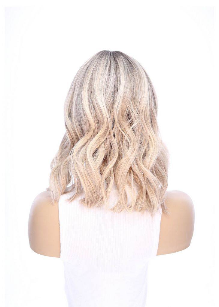 16" Divine Lace Top Topper Platinum Blonde w/ Reverse Balayage