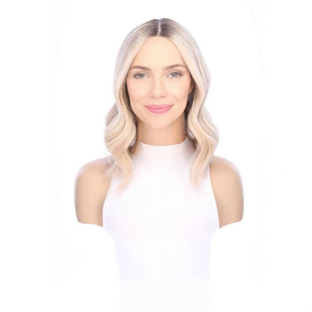16" Divine Lace Top Topper Platinum Blonde w/ Reverse Balayage