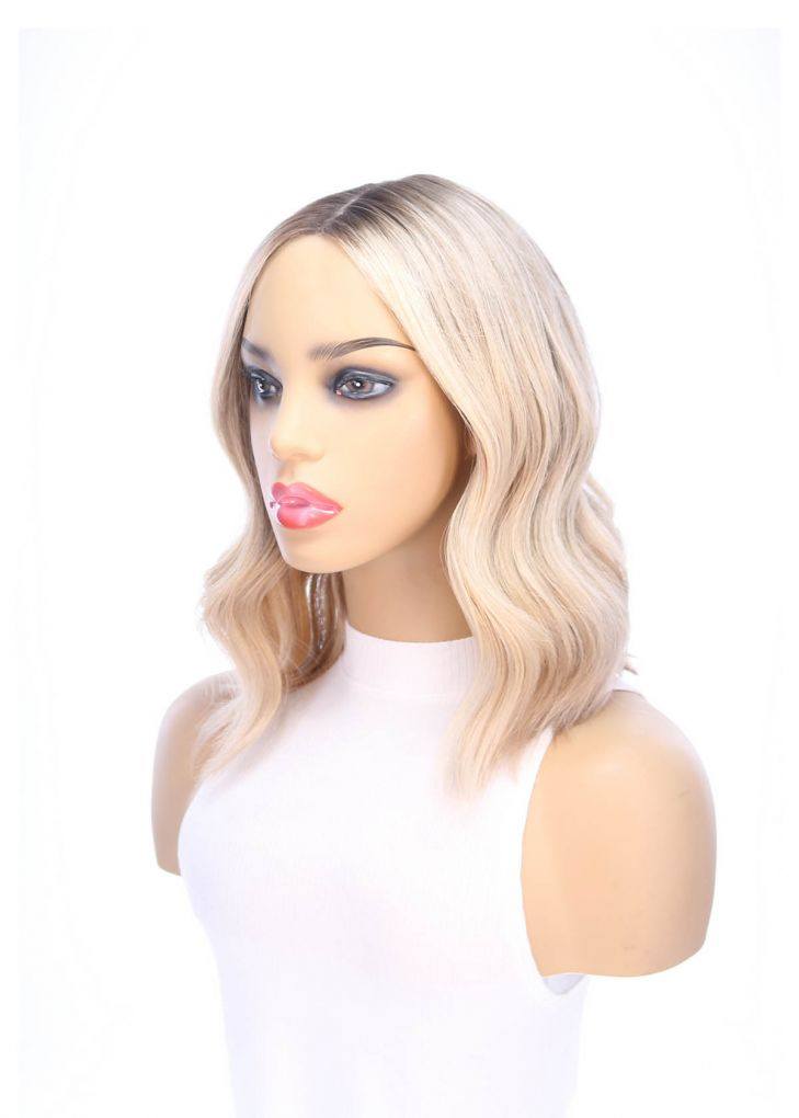 16" Divine Lace Top Topper Platinum Blonde w/ Reverse Balayage
