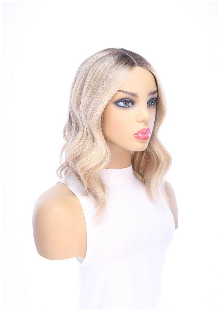 16" Divine Lace Top Topper Platinum Blonde w/ Reverse Balayage