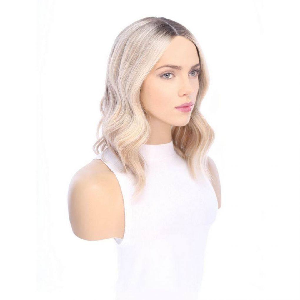 16" Divine Lace Top Topper Platinum Blonde w/ Reverse Balayage