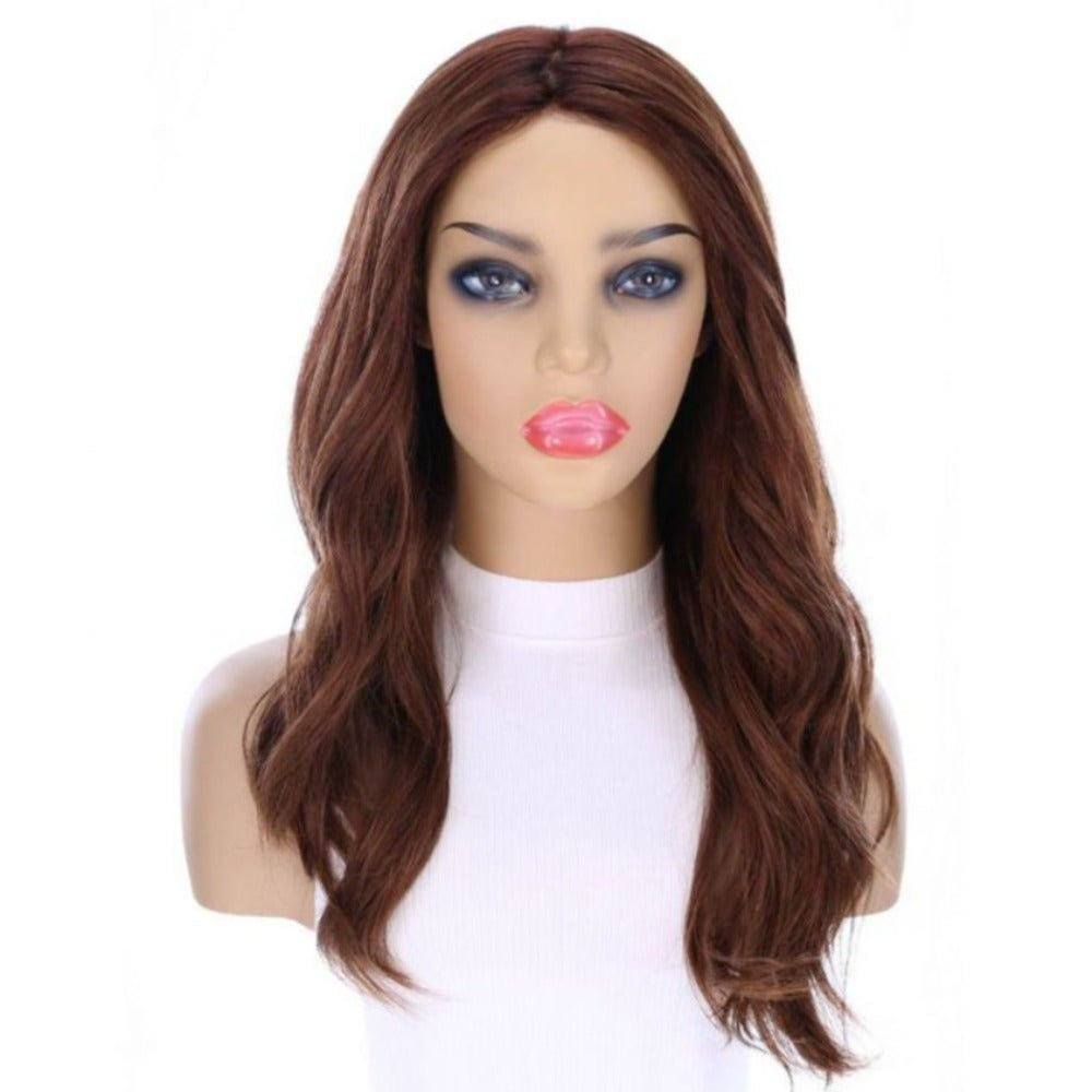 22" Ponytail Silk Part Wig Auburn w/ Rooting