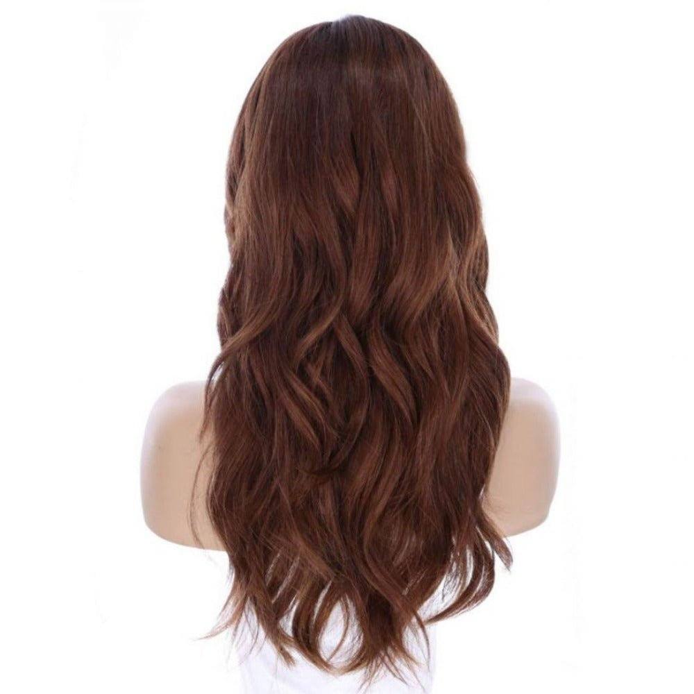 22" Ponytail Silk Part Wig Auburn w/ Rooting