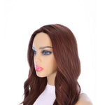 22" Ponytail Silk Part Wig Auburn w/ Partial Rooting