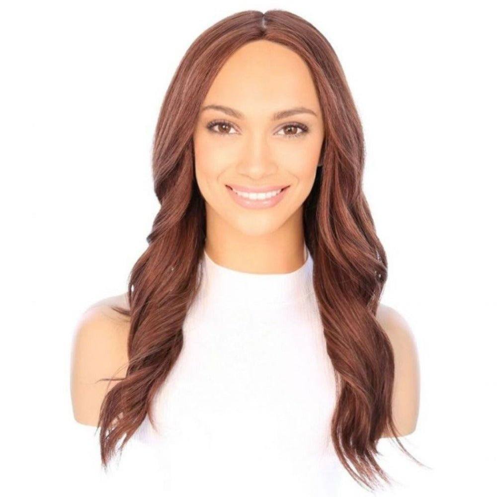 22" Ponytail Silk Part Wig Auburn