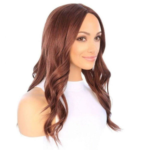 22" Ponytail Silk Part Wig Auburn
