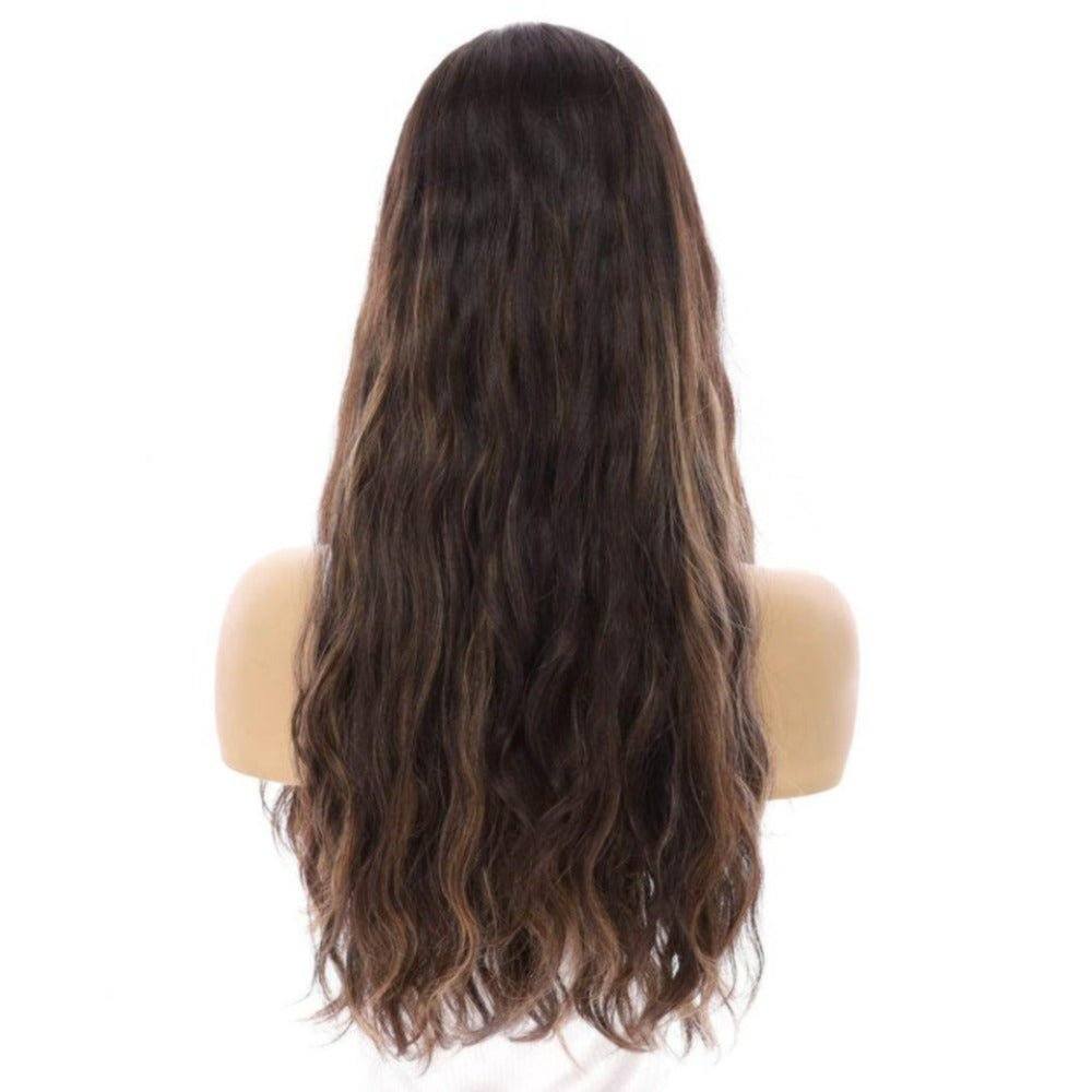 24" Divine Luxe Lace Top Wig #1B Black w/ Caramel Balayage & Rooting Wavy