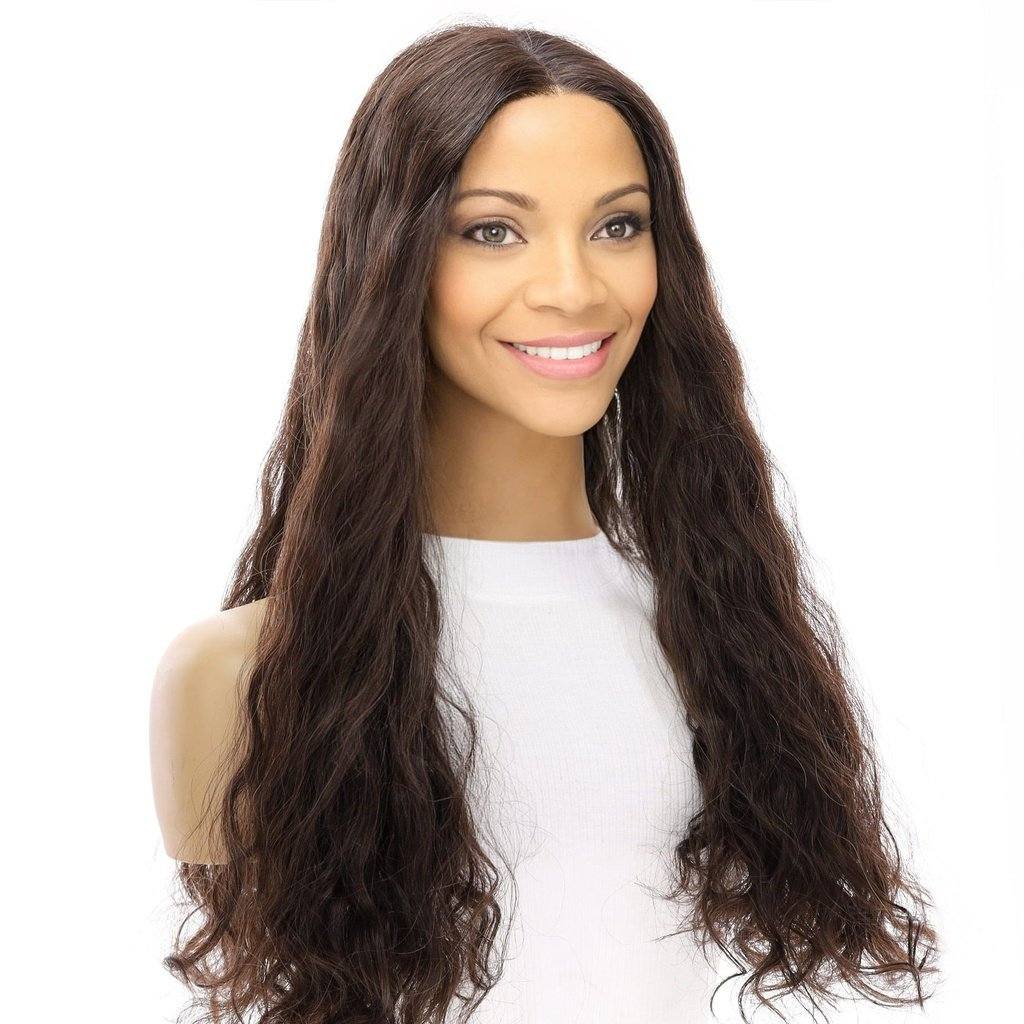 24" Divine Lace Top Wig Dark Brown Wavy