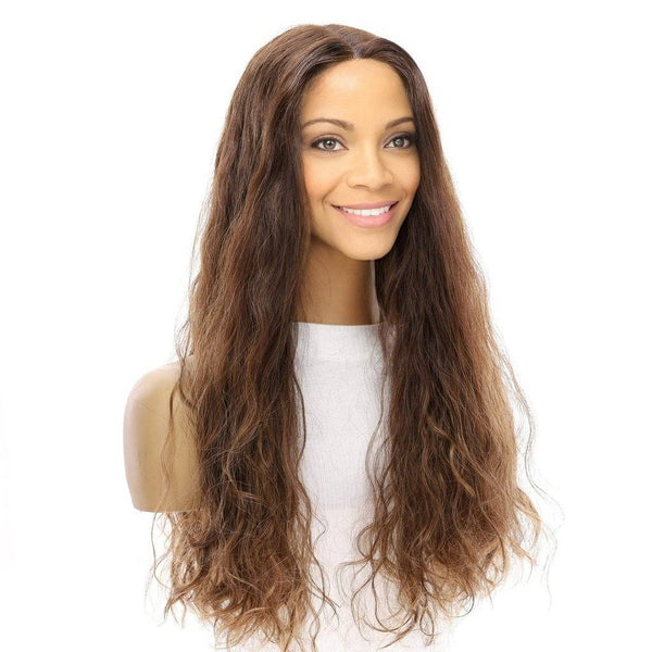 24" Divine Lace Top Wig Medium Brown Balayage Wavy