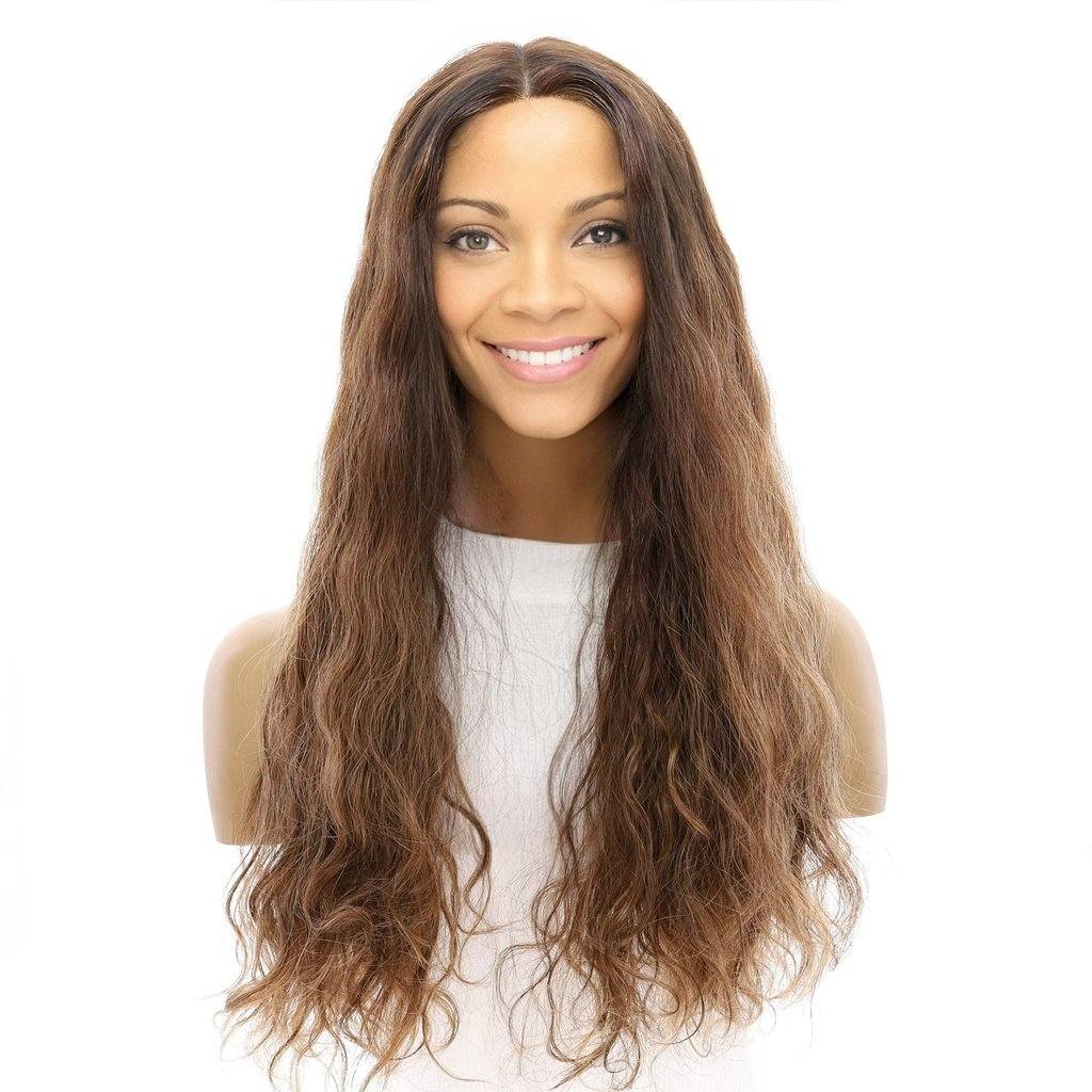24" Divine Lace Top Wig Medium Brown Balayage Wavy
