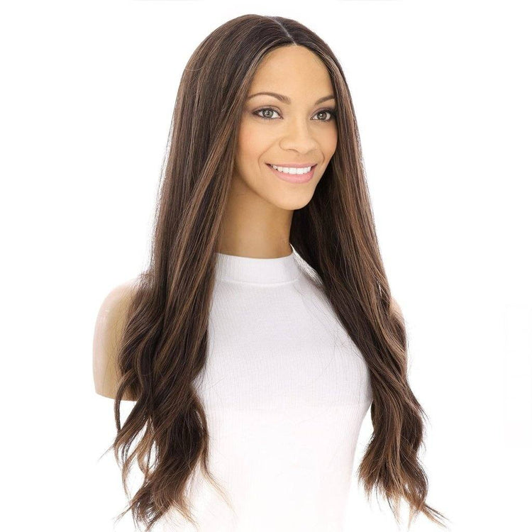 24" Divine Lace Top Wig Soft Black w/ Highlights